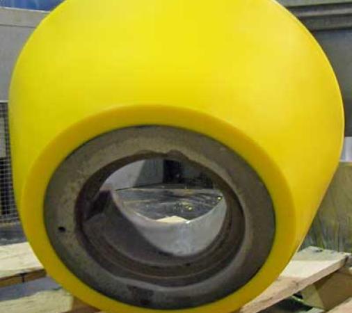 Large urethane tapered pipe rollers